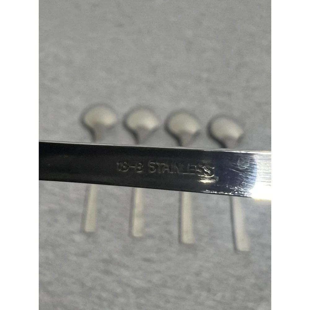 Set 6 Stainless Steel Teaspoons 18-8 Flatware Celtic Scroll Pattern Silverware